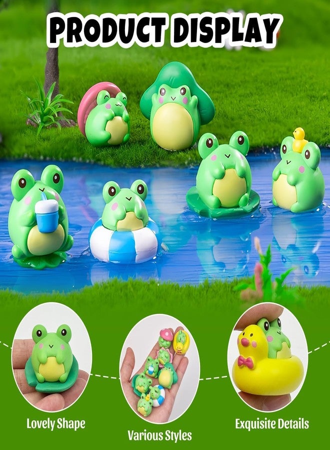 Chocozone Pack of 8 Cute Frog Miniatures Garden Decoration Gifts Home Decor Fairy Garden Decor Landscape Decorations - Image 5